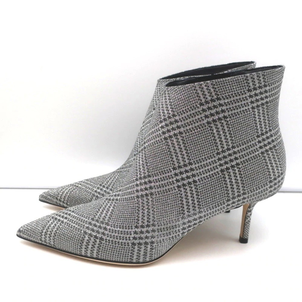 Jimmy Choo Marinda 65 Ankle Boots Silver Glitter Prince of Stars Size 37 NEW - Picture 6 of 10
